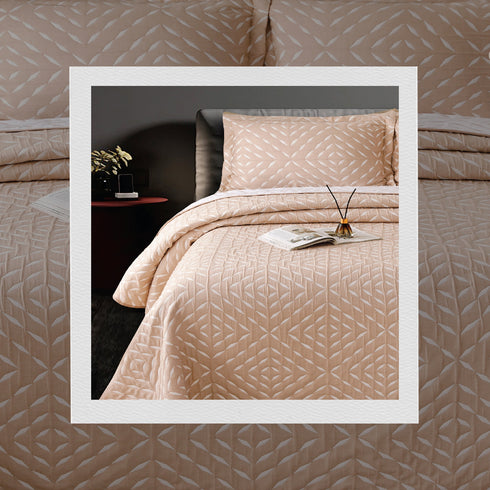Oslo Jacquard Bedcover Set with 2 Pillow Covers for King Size Bed by Florida